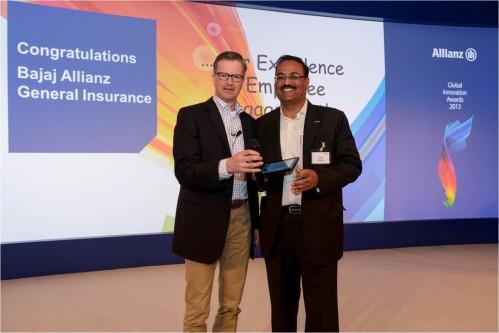 Allianz Global Innovation Award, received by Tapan Singhel (MD & CEO Bajaj Allianz General Insurance)